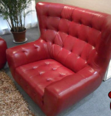 Ensemble de canapés Chesterfield Fauteuil Canapé 3 pièces Canapé en cuir rouge moderne