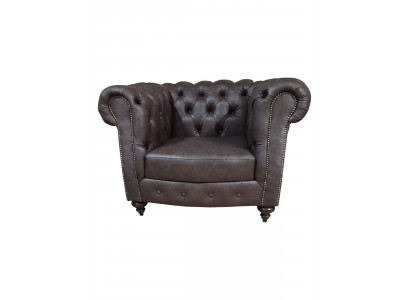 Canapé Chesterfield Fauteuil 1 Place en Cuir Siège Lounge Luxueux Single Seater