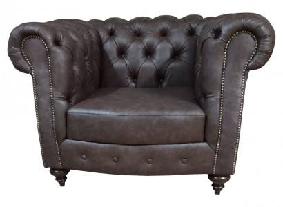 Canapé Chesterfield Fauteuil 1 Place en Cuir Siège Lounge Luxueux Single Seater