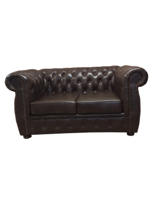 Canapé Chesterfield 2 places Canapé de luxe Canapé deux places Mobilier marron Canapés