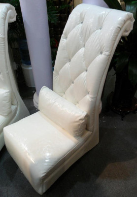 Fauteuil Chesterfield de luxe en simili cuir 1 place Blanc Fauteuil Lounge