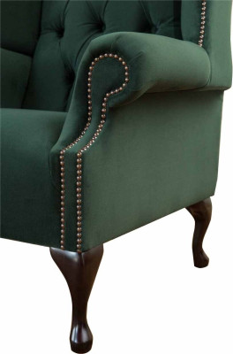 Fauteuil de design Chesterfield Rembourrage Luxueux en Textile Canapés Fauteuils à Ailes
