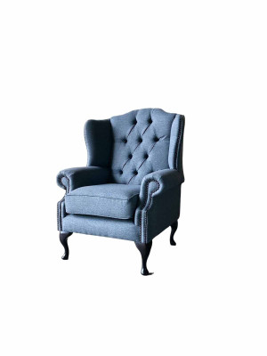 Fauteuil 1 place en tissu Lounge Luxe Rembourrage Fauteuil à oreilles Fauteuil Design 1 place