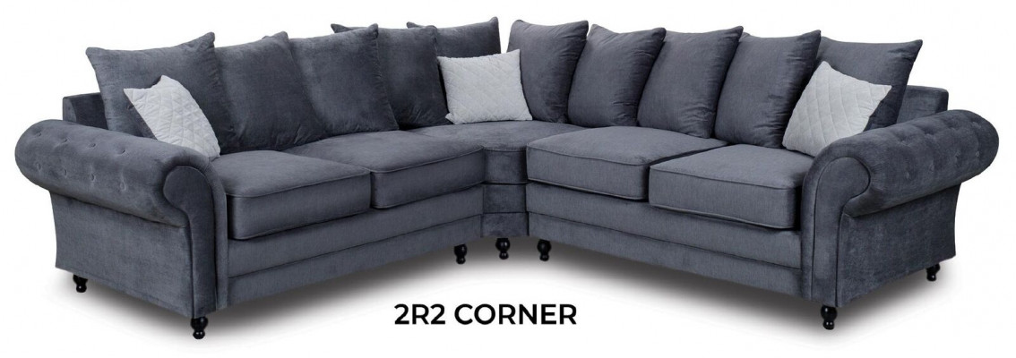 Canapé d'angle moderne Style de canapé Gris Revêtement de canapé en tissu Mobilier en forme de L-Literie