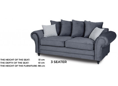 Canapé trois places en tissu velours Canapé tissu sofa 218cm Canapé