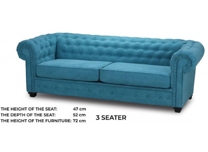 Trois places canapé Textile Turquoise Canapé Rembourrage Mobilier Ameublement Canapés Canapés