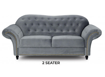 Canapé chesterfield gris à deux places en tissu d'ameublement Meubles Canapés canapés en textile