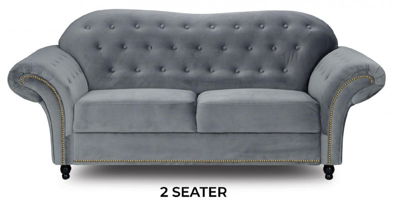 Canapé Chesterfield en tissu gris Canapés Salon Canapé Coussin de siège Meubles
