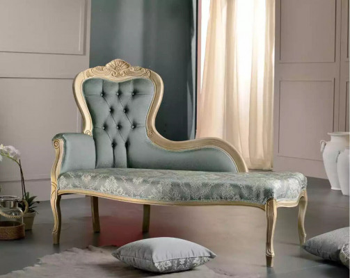 Meubles de luxe Chaise longue Salon Design Classique r Revêtement textile