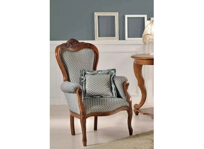 Fauteuil classique de salon en tissu, meuble rembourré, siège unique de bureau