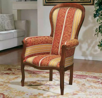 Classique fauteuil grand luxe en tissu Fauteuil rembourré avec cadre en bois neuf