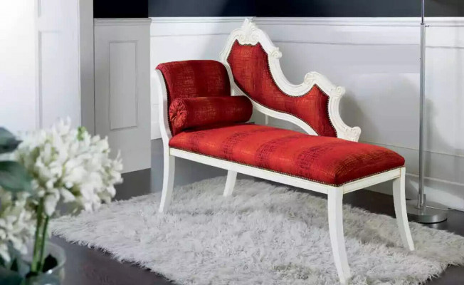 Chaise longue rouge Mobilier classique Mobilier de salon Chaise longue design