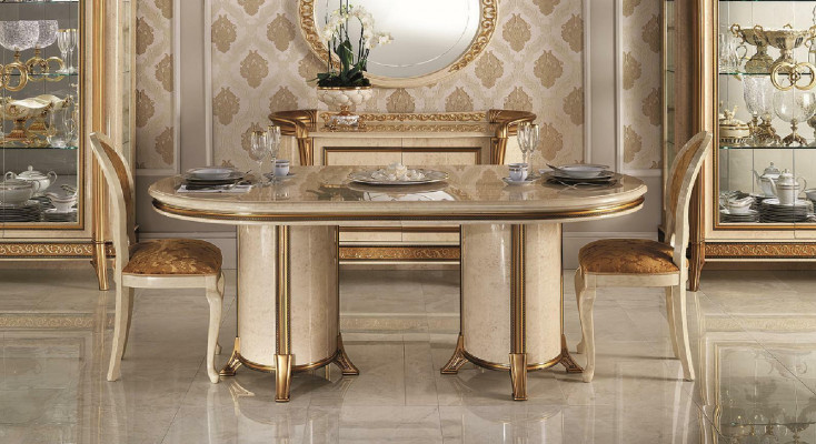 arredoclassic™ Sinfonia Salle à manger Ensemble complet Vitrine Chaises Table Baroque