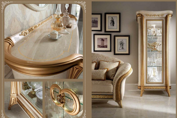 arredoclassic™ Sinfonia Salle à manger Ensemble complet Vitrine Chaises Table Baroque