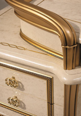 Meubles de style baroque Armoire Commode Beige Luxe Bois Mobilier Italien neuf