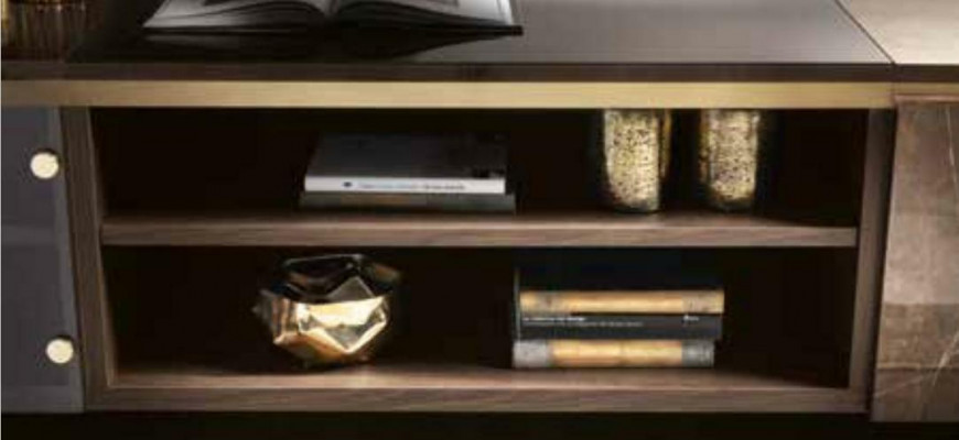 Buffet TV de luxe TV-Lowboard Armoire XXL Table de salon en bois Armoire de télévision neuve Hôtel