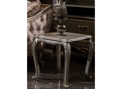 Table d'appoint en argent Baroque Rococo Table Table de journal en bois de salon