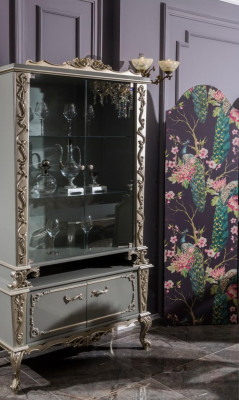 Vitrines Verre Bois Armoire Vitrine Salon Mobilier Buffet Armoires