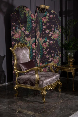 Fauteuil une place de luxe 1 place Siège rembourré en tissu baroque Art Déco