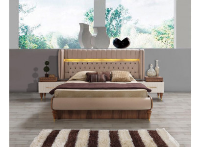 Conception de literie de lit Luxe Double Chesterfield Hôtel Nouveau Mobilier en Bois
