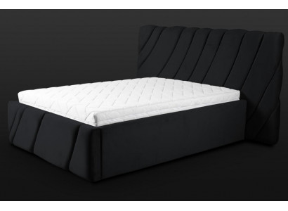 Lit en velours noir Lit double 160x200 Mobilier de design hôtelier