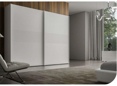 Portes coulissantes de garde-robe blanche Mobilier de chambre en bois véritable de luxe