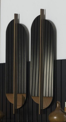 Miroir mural de luxe style moderne avec cadre marron 104x31cm