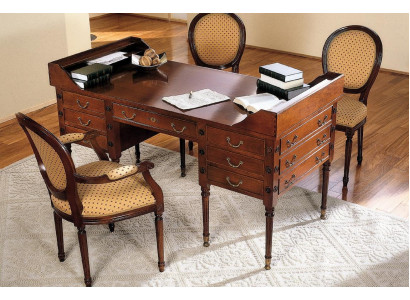 Table avec chaise Bureau en bois Bureau avec tiroirs Table de travail 2 pièces