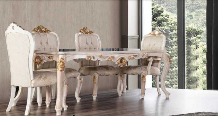 Définir des chaises Groupe Chaise de salle à manger Chaise Bois Salle à manger 4x Chaise Mobilier Style Lehn