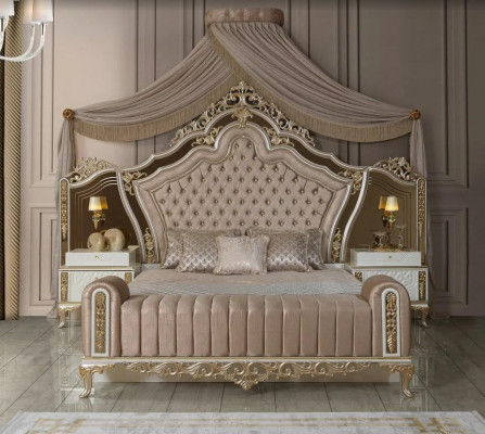 Chambre complète Lit 2x Tables de chevet Commode avec miroir 4 pièces neuves