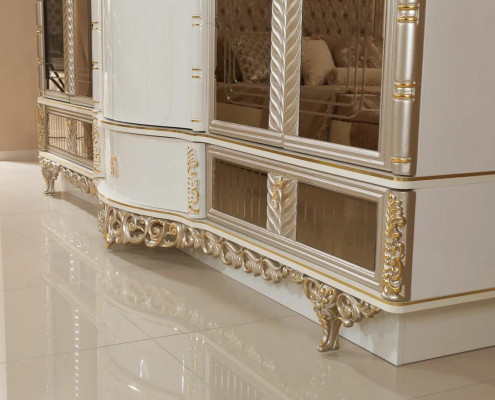 Ensemble de chambre Lit 2x Tables de chevet Armoire de luxe neuve 4 pièces