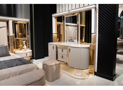 Chambre Set Luxe Coiffeuse avec Miroir Tabouret Design nouveau 2 pièces