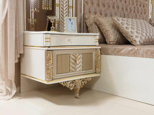 Ensemble de chambre à coucher Lit 2x Tables de chevet Coiffeuse avec miroir de luxe nouveau