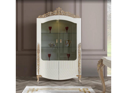 Vitrine étagère sur pied nouveau Design de salon Mobilier moderne en bois / verre Blanc