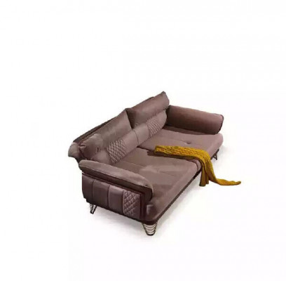 Canapé marron Ensemble de luxe 3+3+1 places Mobilier de salon Canapés Fauteuil