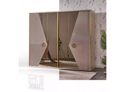 Armoire beige Armoires en bois Mobilier de chambre Armoire en acier inoxydable