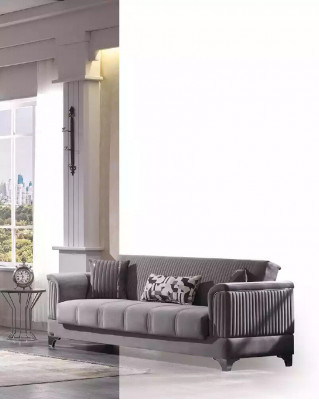 Gris ensemble de canapés rembourrés Tissu Canapés 3+3+1 Fauteuil Design 3pcs nouveau