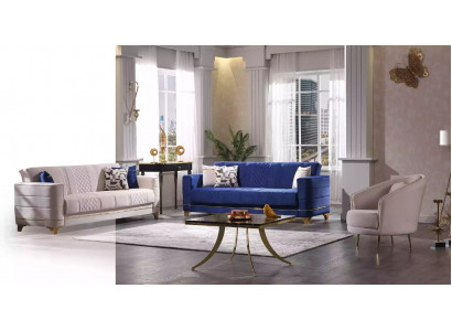 Ensemble de canapé design 3+3+1 place Tissu Suite Rembourrage Moderne