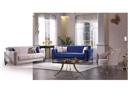 Ensemble de canapé design 3+3+1 place Tissu Suite Rembourrage Moderne