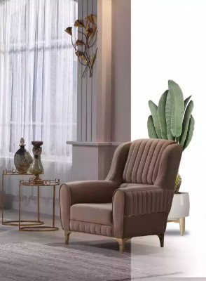 Ensemble de canapé en tissu beige designer 3+1+1 places Fauteuils 3 pièces