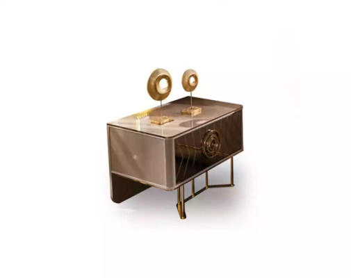 Lit de luxe 2x tables de chevet Ensemble de lits nouveau Lit double Chambre - Ensemble 3 pièces