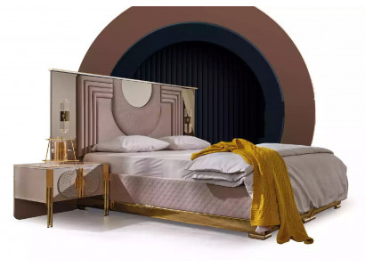 Suite de chambre à coucher Lit 2x Tables de chevet Cadre de lit Lit d'hôtel 3 pièces