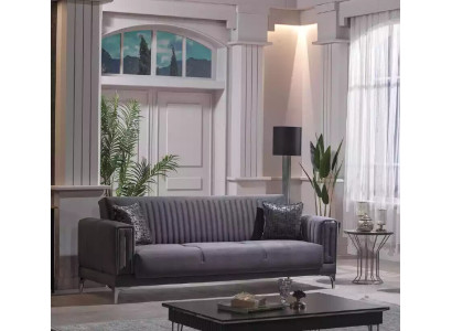 Canapé gris Salon Trois places Canapés en velours Canapés 3 places Mobilier de luxe