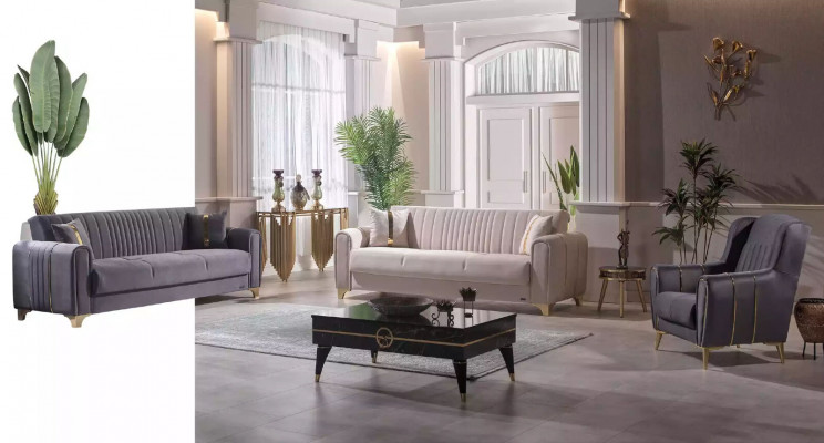 Trois places pourpres Salon Purple Three Seater Salon 3 places Canapés Tissu d'ameublement Canapé