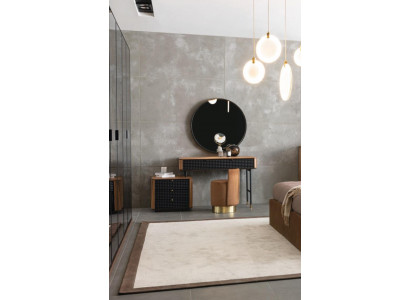 Chambre Coiffeuse Miroir Tabouret Ensemble complet nouveau 3 pièces marron