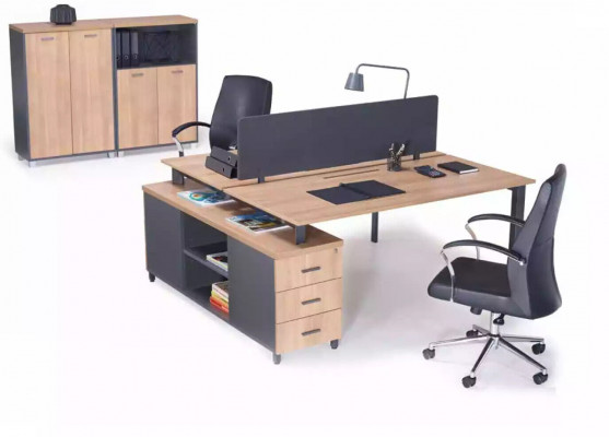 Bureau 6 tiroirs Mobilier de bureau moderne Table en bois de luxe