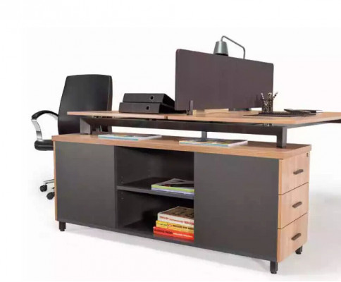 Bureau 6 tiroirs Mobilier de bureau moderne Table en bois de luxe