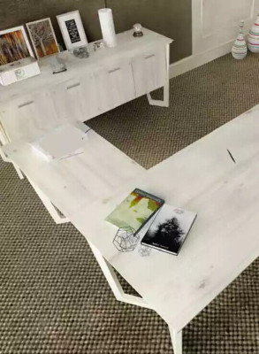 Bureau blanc moderne de luxe, table d'angle en bois, mobilier de bureau pour étude, neuf.