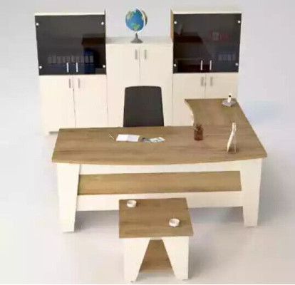 Bureau d'angle brun exclusif de design de bureau de bureau de salle d'étude de meubles
