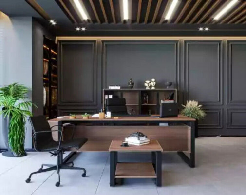 Designer Brun Schreibtisch Luxusbüromöbel Holz Stilvolle Möbel